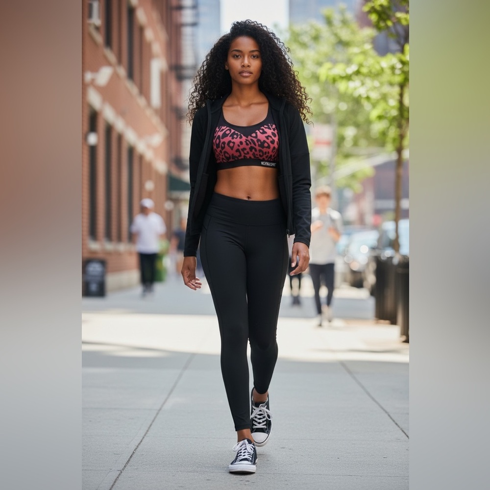 Victoria Sport Leopard Print Sports Bra Max Support NWT 32DD